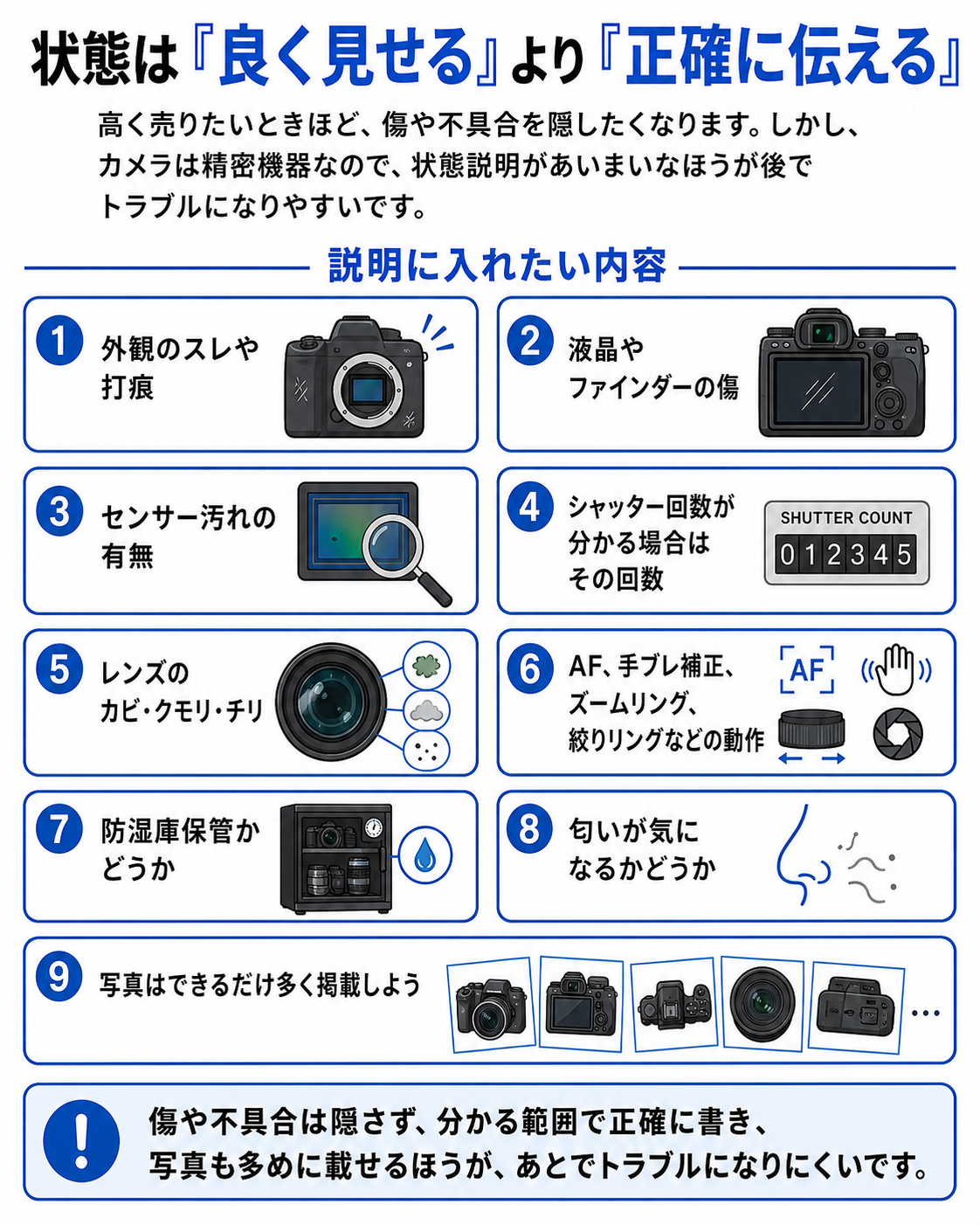 状態は良く見せるより正確に伝える