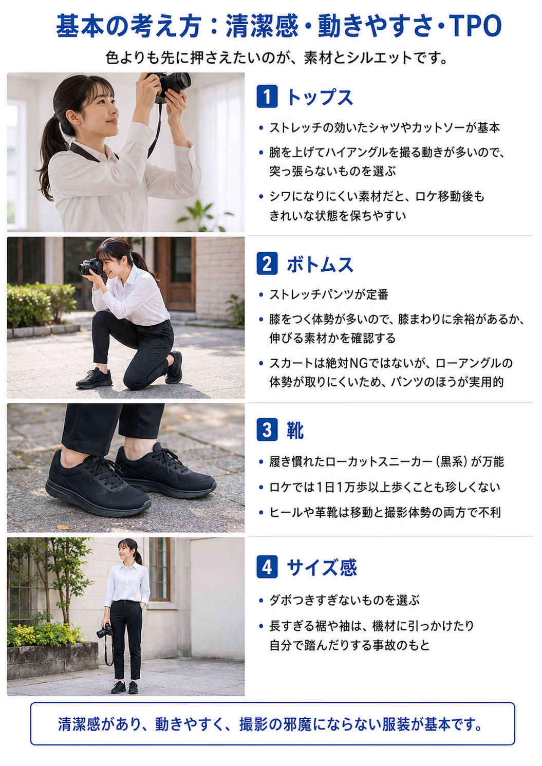 トップス・ボトムス・靴・サイズ感の基本の考え方